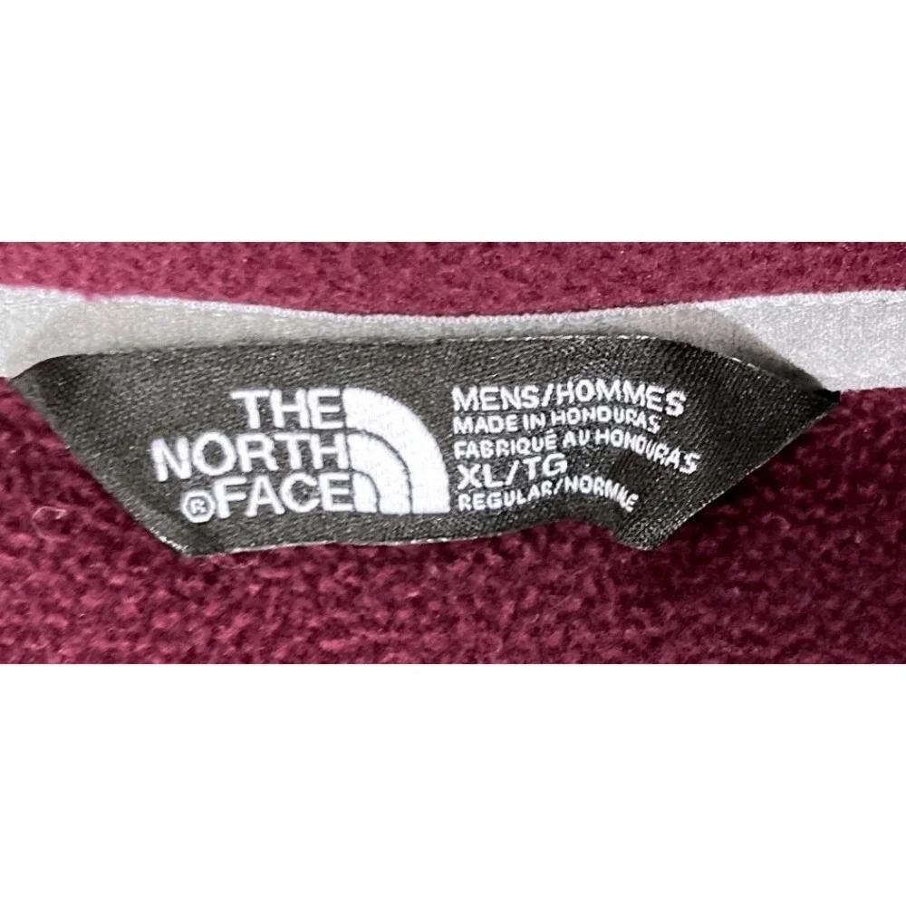 The North Face Mens XL Burgundy Gray Fleece Pullover Quarter Zip